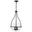 Amado 3 Light Pendant 14 Inches Matte Black Finish Clear Glass