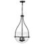 Amado 3 Light Pendant 14 Inches Matte Black Finish Clear Glass