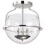 Amado 3 Light Semi Flush Mount Polished Nickel Finish Clear Glass