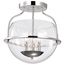 Amado 3 Light Semi Flush Mount Polished Nickel Finish Clear Glass