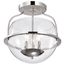 Amado 3 Light Semi Flush Mount Polished Nickel Finish Clear Glass