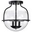 Amado 3 Light Semi Flush Mount Matte Black Finish Clear Glass