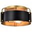 Altos 3 Light Semi Flush 14 Inches Matte Black and Natural Brass Finish