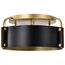 Altos 3 Light Semi Flush 14 Inches Matte Black and Natural Brass Finish