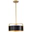 Altos 3 Light Small Pendant Matte Black and Natural Brass Finish