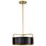 Altos 3 Light Small Pendant Matte Black and Natural Brass Finish
