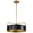 Altos 4 Light Medium Pendant Matte Black and Natural Brass Finish