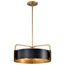 Altos 4 Light Medium Pendant Matte Black and Natural Brass Finish