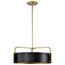 Altos 4 Light Medium Pendant Matte Black and Natural Brass Finish