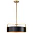 Altos 4 Light Medium Pendant Matte Black and Natural Brass Finish