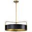 Altos 5 Light Large Pendant Matte Black and Natural Brass Finish