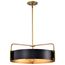 Altos 5 Light Large Pendant Matte Black and Natural Brass Finish