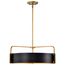 Altos 5 Light Large Pendant Matte Black and Natural Brass Finish