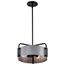 Altos 3 Light Small Pendant Gray and Matte Black Finish