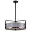 Altos 5 Light Large Pendant Gray and Matte Black Finish