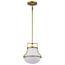 Valdora 1 Light Pendant 10 Inches Natural Brass Finish White Opal Glass