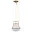 Valdora 1 Light Pendant 10 Inches Natural Brass Finish White Opal Glass