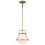 Valdora 1 Light Pendant 10 Inches Natural Brass Finish White Opal Glass