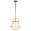 Valdora 1 Light Pendant 14 Inches Natural Brass Finish White Opal Glass