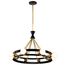 Marsden 8 Light Chandelier Matte Black and Natural Brass Finish