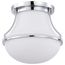 Valdora 1 Light Flush Mount 14 Inches Polished Nickel White Opal Glass