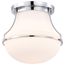 Valdora 1 Light Flush Mount 14 Inches Polished Nickel White Opal Glass