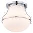 Valdora 1 Light Flush Mount 14 Inches Polished Nickel White Opal Glass