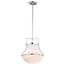 Valdora 1 Light Pendant 14 Inches Polished Nickel White Opal Glass