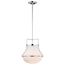 Valdora 1 Light Pendant 14 Inches Polished Nickel White Opal Glass