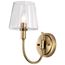 Brookside 1 Light Sconce Vintage Brass Finish Clear Glass