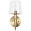 Brookside 1 Light Sconce Vintage Brass Finish Clear Glass