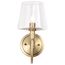 Brookside 1 Light Sconce Vintage Brass Finish Clear Glass