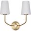 Cordello 2 Light Sconce Vintage Brass Finish Etched White Opal Glass