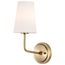 Cordello 1 Light Sconce Vintage Brass Finish Etched White Opal Glass