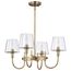 Brookside 4 Light Chandelier Vintage Brass Finish Clear Glass