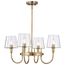 Brookside 4 Light Chandelier Vintage Brass Finish Clear Glass