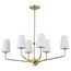 Cordello 6 Light Island Pendant Vintage Brass Finish Etched White Opal Glass