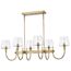 Brookside 6 Light Island Pendant Vintage Brass Finish Clear Glass