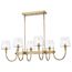 Brookside 6 Light Island Pendant Vintage Brass Finish Clear Glass