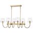 Brookside 6 Light Island Pendant Vintage Brass Finish Clear Glass