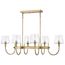 Brookside 6 Light Island Pendant Vintage Brass Finish Clear Glass