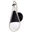 Admiral 1 Light Wall Sconce Matte Black and Brushed Nickel Finish White Opal Glass