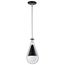 Admiral 1 Light Pendant 6 Inches Matte Black and Brushed Nickel Finish White Opal Glass
