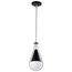 Admiral 1 Light Pendant 6 Inches Matte Black and Brushed Nickel Finish White Opal Glass