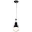 Admiral 1 Light Pendant 6 Inches Matte Black and Brushed Nickel Finish White Opal Glass