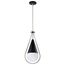 Admiral 1 Light Pendant 10 Inches Matte Black and Brushed Nickel Finish White Opal Glass