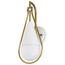 Admiral 1 Light Wall Sconce Matte White and Natural Brass Finish White Opal Glass