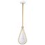 Admiral 1 Light Pendant 6 Inches Matte White and Natural Brass Finish White Opal Glass