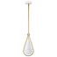 Admiral 1 Light Pendant 6 Inches Matte White and Natural Brass Finish White Opal Glass