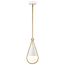 Admiral 1 Light Pendant 6 Inches Matte White and Natural Brass Finish White Opal Glass